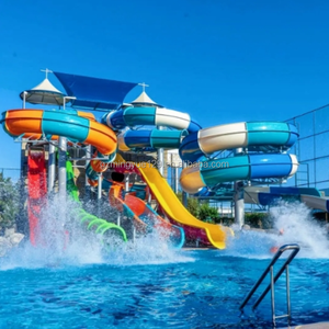 Parcs aquatiques en fibre de verre de qualité commerciale avec dimensions personnalisables, adaptés aux adultes et aux enfants, dotés de toboggans aquatiques - Product Image 5