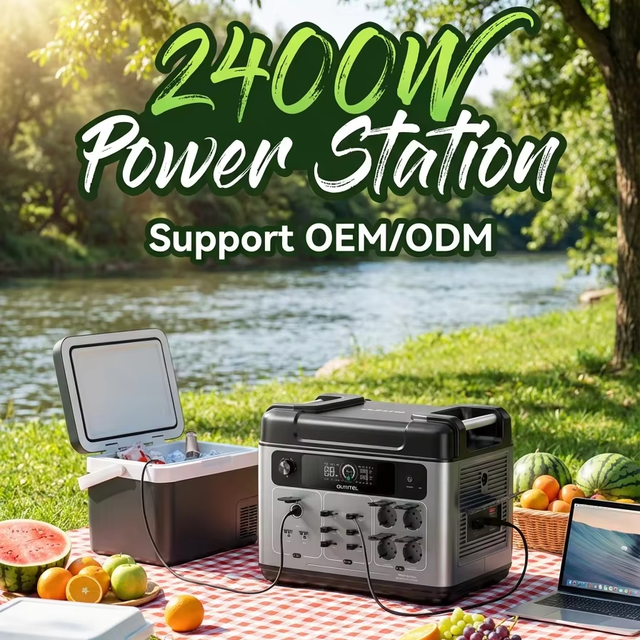 OEM/ODM Portable Power Station 2400W LiFePO4 Battery with UPS Function for Home Backup