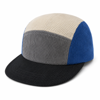Casquettes vintage 5 panneaux en velours côtelé de nylon multicolores personnalisées avec visière courte et incurvée pour unisexe, idéales pour le streetwear et les activités de plein air.