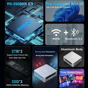 2024ราคาถูกมินิพีซี AMD 5900HX R9 ES R7 5800h ES window 11 Pro DDR4 3200MHz NVMe SSD มินิเกมพีซีสำนักงานคอมพิวเตอร์3x4K HTPC - Product Image 3