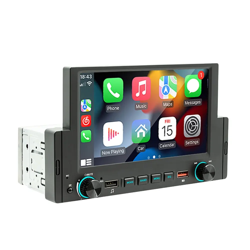 Universal Car Radio Apple Carplay Android Auto Stereo Touch Screen Icreative 1 Din Multimedia 6.2 Inch 12V FM English Wide Range