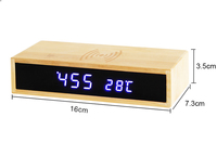Chargeur sans fil de produits de bureau, commande vocale, horloges de Table, réveil en bambou