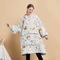 Couverture Polaire Sherpa Douce et Chaude Personnalisée pour Intérieur et Extérieur, Grande Taille, Modèle Hiver, Type Sweat-shirt