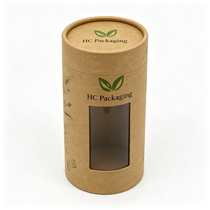 Emballage <span class=keywords><strong>en</strong></span> tube de papier kraft écologique, boîte cylindrique avec fenêtre pour l'emballage de thé biologique, de café, d'aliments, personnalisation OEM ODM, <span class=keywords><strong>grossiste</strong></span> - Product Image 5