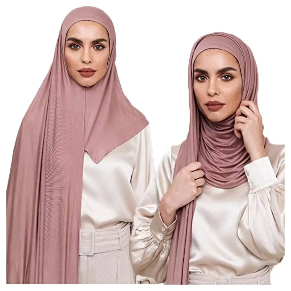 Toptan müslüman kadınlar silindir kafası iç müslüman kadınlar başörtüsü mousseline kaput eşarp başörtüsü jersey kap
