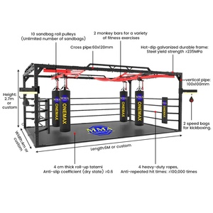 อุปกรณ์ฝึกซ้อม MMA ONEMAX พร้อมเวทีมวย แทร็คสำหรับถ่วงกระสอบทรายแบบเลื่อน และบาร์โหน สำหรับยิมเชิงพาณิชย์ - Product Image 6