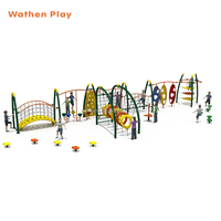 Structure de jeu d'extérieur Wathen de haute qualité pour enfants, avec filet de corde et cadre d'escalade, pour 5-12 ans, équipement de jeu de plein air pour 10 enfants