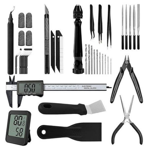 124-Piece 3D Printing Tool Kit With Wood Toolbox - Complete Model Removing & Finishing Set