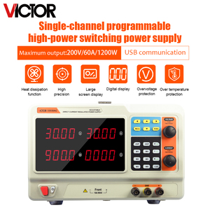 VICTOR 31560AC แหล่งจ่ายไฟ DC แบบตั้งโปรแกรมได้ช่องเดียว 1200W 200V 20-60A RS485 CV CC จอแสดงผล LED อัตโนมัติ - Product Image 1
