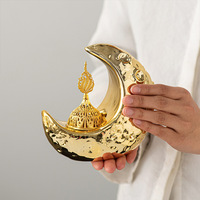 Bougie minimaliste pot couvercle brûleur d'encens décoration de la maison en céramique lune arabe brûleur d'encens EID Mubarak Ramadan décorations