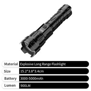 2025 New Arrival Flashlight <b>Rechargeable</b> <b>LED</b> <b>Light</b> Portable Waterproof High Lumens Tactical Torch for Camping - Product Image 2