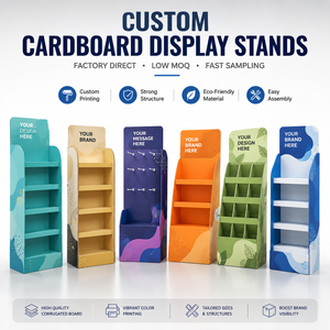 Customizable Supermarket Foldable Retail Cardboard <b>Display</b> <b>Unit</b> Paper Floor Stand for Cosmetic Beauty Skin Care Make up Products - Product Image 2