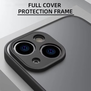 Antichoc Mince Mat Cas Pour iPhone16 15 14 <span class=keywords><strong>13</strong></span> 12 11 Pro Max XR XS 8 Plus Mini Silicone Pare-chocs Clair Dur <span class=keywords><strong>PC</strong></span> <span class=keywords><strong>Housse</strong></span> De Protection - Product Image 2