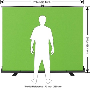 2.5M X 2.5M Inklapbare Scherm Achtergrond Draagbare Intrekbare Chroma Key Panel Foto Achtergrond Met Standaard Voor Video - Product Image 2
