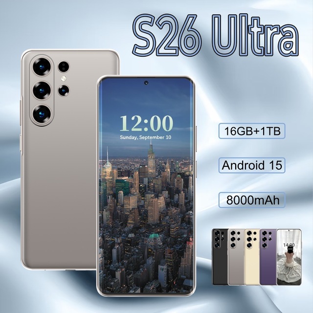 S26 Ultra 4G Smartphone 6.8 Inch Curved Screen New Hot Selling 16+1TB Large Storage High Quality Mobile Phone