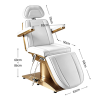 Table de massage électrique rotative à 360 degrés en or pour salon de beauté de luxe moderne, lit d'extension pour cils, à vendre