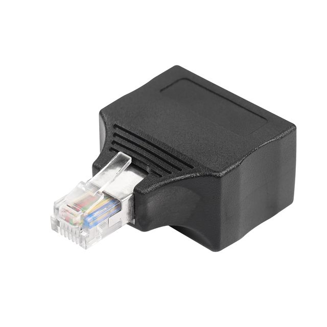 RJ11 Male to 6P6C Female Telephone Inline Coupler Adapter Phone Jack Splitter for Landline Fax Machine (M/F)
