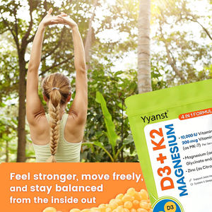 OEM/ODM Ayuda a la absorción del calcio Apoya la salud de los huesos y los dientes Aceite de coco Vitamina D3 K2 Cápsulas blandas Precio de fábrica - Product Image 2