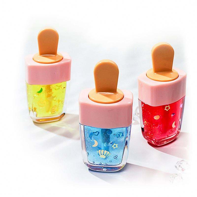 Shimmer Sequins Cute Underwater World Gloss Private Label Moisturizing Magic Star Ice Cream Sexy Big Mouth Lip Glaze 5 Color