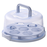 Boîte à gâteau portable en PP avec design à hauteur ajustable et double poignée pour le stockage de gâteaux, l'emballage de fruits et les plats à emporter