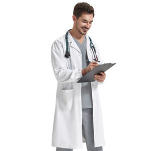 Blouses de laboratoire unisexes à la mode en coton durable, parfaites pour les étudiants, les techniciens et les travailleurs de la santé. - Product Image 4