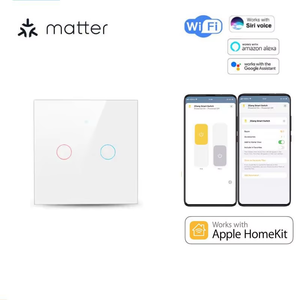 Interruptor de luz de materia estándar de la UE del Reino Unido WiFi pared táctil inteligente 1 2 3 Gang 240V Alexa Control remoto Homekit Matter interruptores - Product Image 3