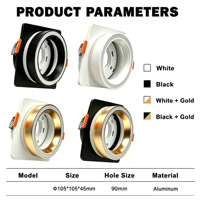 Spot LED encastré pour intérieur, downlight SMD rond et carré réglable, lampe de plafond 3W 5W 7W
