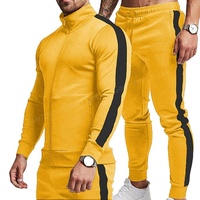 Ensembles de survêtements de sport décontractés pour hommes grandes tailles, épais, à fermeture éclair intégrale, pour le jogging et la course, 2 pièces, 100% coton