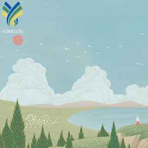 วอลล์เปเปอร์ติดผนังลายดอกไม้สำหรับเด็กวัสดุผ้ากันน้ำพิมพ์ลาย<span class=keywords><strong>กระต่าย</strong></span>3D การ์ตูนทิวทัศน์กระต่ายสีชมพูดอกไม้สีขาว - Product Image 3