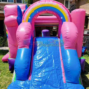 Commercial grade <b>inflatable</b> bounce house for kids indoor unicorn jumping castle with slide combo - Product Image 3
