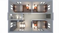Maison préfabriquée portable à double aile pliable de 30 pieds, isolée, avec intérieur complet, extensible, pour logement mobile