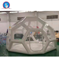 Dôme de fête gonflable transparent en PVC de Chine, tente bulle transparente d'extérieur avec compartiments pour publicités gonflables