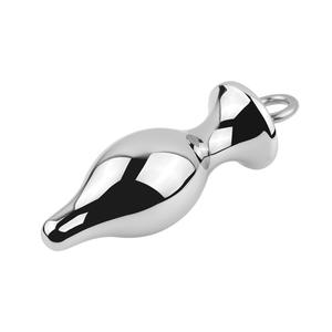 سدادة شرجية معدنية من سبائك الفضة مع شريط سحب للاستمتاع الجنسي للنساء والرجال - Product Image 3