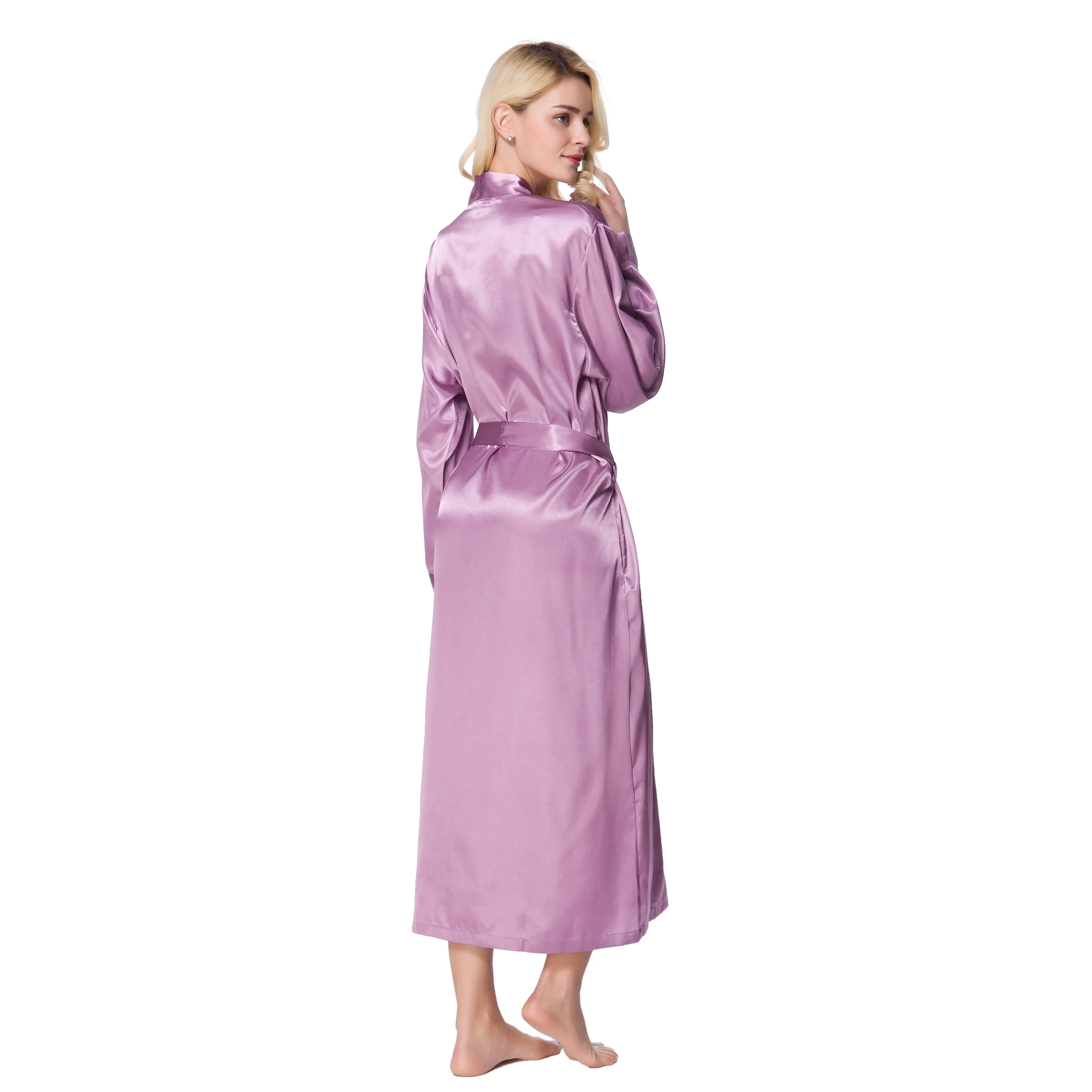 Custom Night Wear for Women Length Lounge Wear Breathable Luxury Satin Robe Clothing Sexy Dresses Women Night
