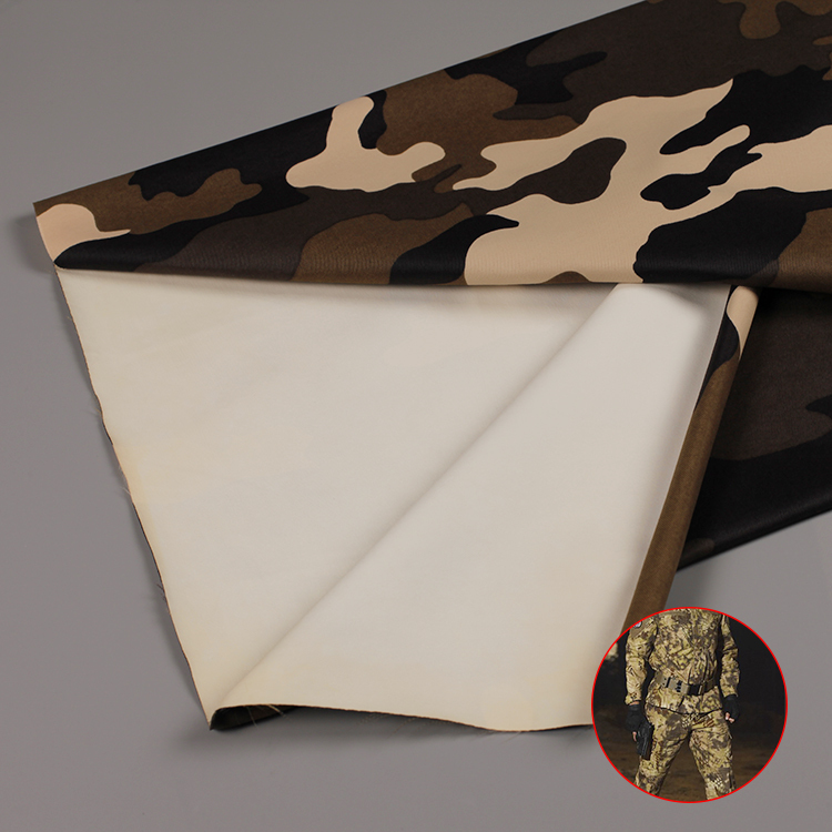 2 Layers Laminated Outdoor Twill Yarn Army Camouflage Military Uniform Fabric