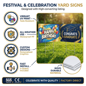 Festival Advertising Graduation Birthday Coroplast & Lawn Custom Print - Product Image 1