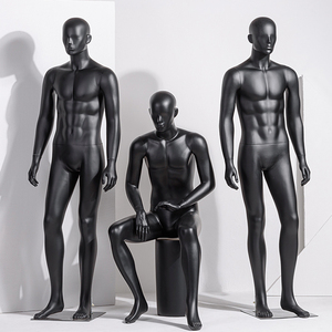 Bán Sỉ Ma Nơ Canh Đứng Trưng Bày Toàn Bộ Cơ Thể Ma Nơ Canh Cửa Sổ Cửa Hàng Quần Áo Đen Mờ Toàn Thân Cho Nam Trưng Bày Quần Áo - Product Image 4