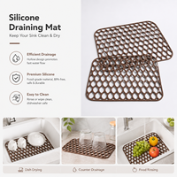 Tapis de protection d'évier en silicone, pliable, écologique, style chinois classique, antidérapant, pour cuisine, léger
