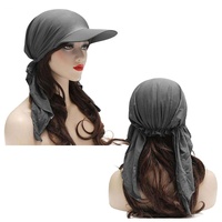 Gorra Plegable de 2 Paneles Personalizada para Mujer, Visera Transpirable con Banda Elástica, Protección UV, Gorro con Pañuelo