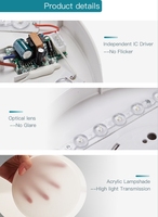 Éclairage de plafond PIR pour couloir, allée, lumière nocturne à induction, lumière de plafond à détecteur de mouvement LED/lampe de plafond LED/lumière intelligente pour la maison