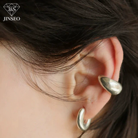 Anting-anting lingkaran bentuk C JINSEO Vintage Fashion Emas Perak S925 Sterling Silver untuk Perhiasan Wanita Hadiah Serbaguna