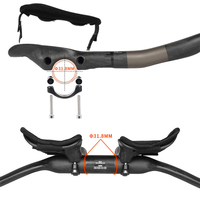 Manillar Aerodinámico TOSEEK de Carbono Aero Bars 31.8mm 340mm para Contrarreloj, Bicicleta de Carretera, Triatlón y Ciclismo