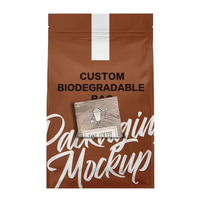 Sachet d'emballage de café personnalisé en papier kraft imprimé avec fente pour carte et fermeture éclair refermable