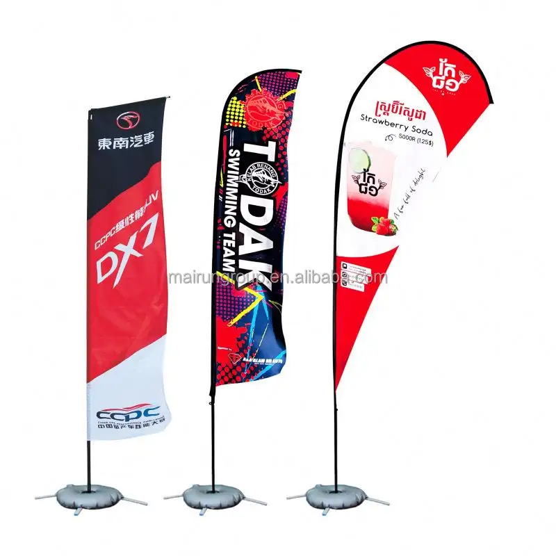 Wholesale Flying Beach Flag Banner Promotional Advertising Wind Outdoor Custom Feather Flags