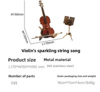Rompecabezas Metálico 3D de Violín, 135 Piezas, Modelo para Armar, Reproduce Música, Juguete Educativo de 2 Estrellas, Regalo Único, Adorno de Mesa