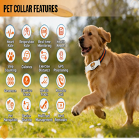 Collier GPS intelligent pour animaux de compagnie avec surveillance des signes vitaux, traduction de données de santé, mémoire 4G, suivi mondial, modèle B31