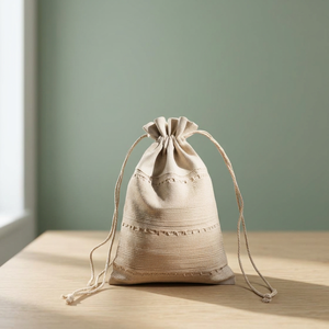 Sac cadeau léger à cordon de serrage, inspiré du patrimoine, fait main, pièce maîtresse cousue par des artisans, élégance, marques de boutiques haut de gamme, modèle - Product Image 2