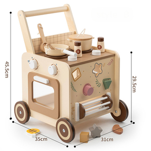 Jouets sensoriels et accessoires de cuisine pour bébés en bois multifonctionnels 4 en 1 pour les tout-petits - Product Image 3