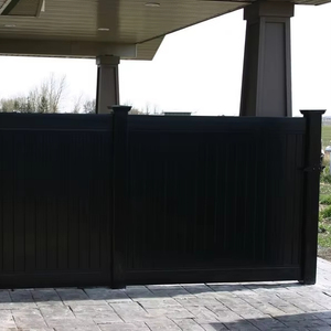 แผงรั้วไวนิลสีดำขนาด 6 ฟุต สำหรับความเป็นส่วนตัว แผงผนังพลาสติกขนาด 6x8 สำหรับรั้วกลางแจ้ง เสาและแผงรั้ว - Product Image 2