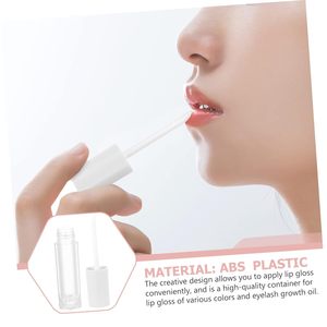 Tubes de brillant à lèvres ronds de 6 ml avec bouchon à vis, grande capacité, rose, blanc, noir, brillant à lèvres vide, grand applicateur, sérigraphie, cosmétique - Product Image 5